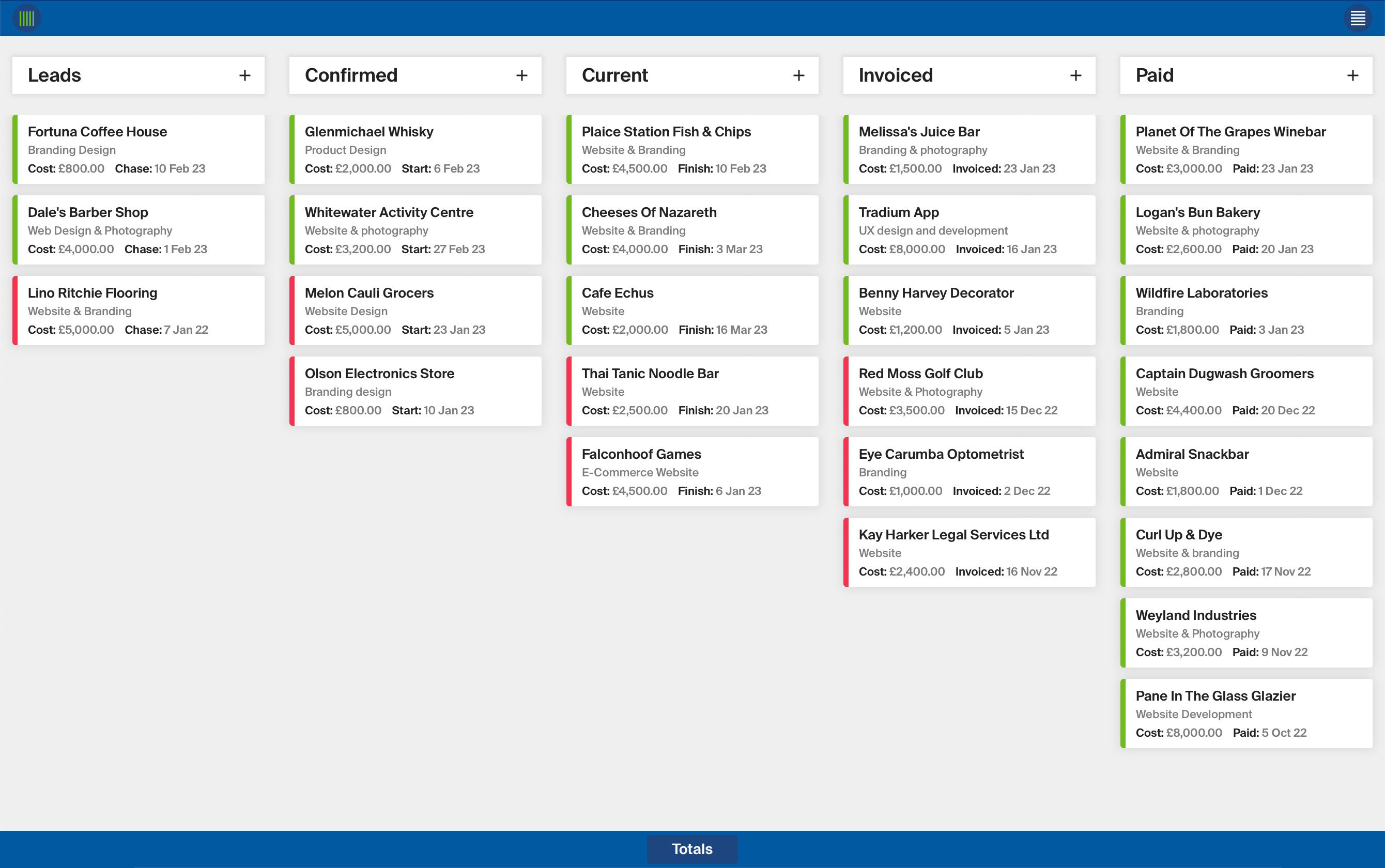 Single screen layout