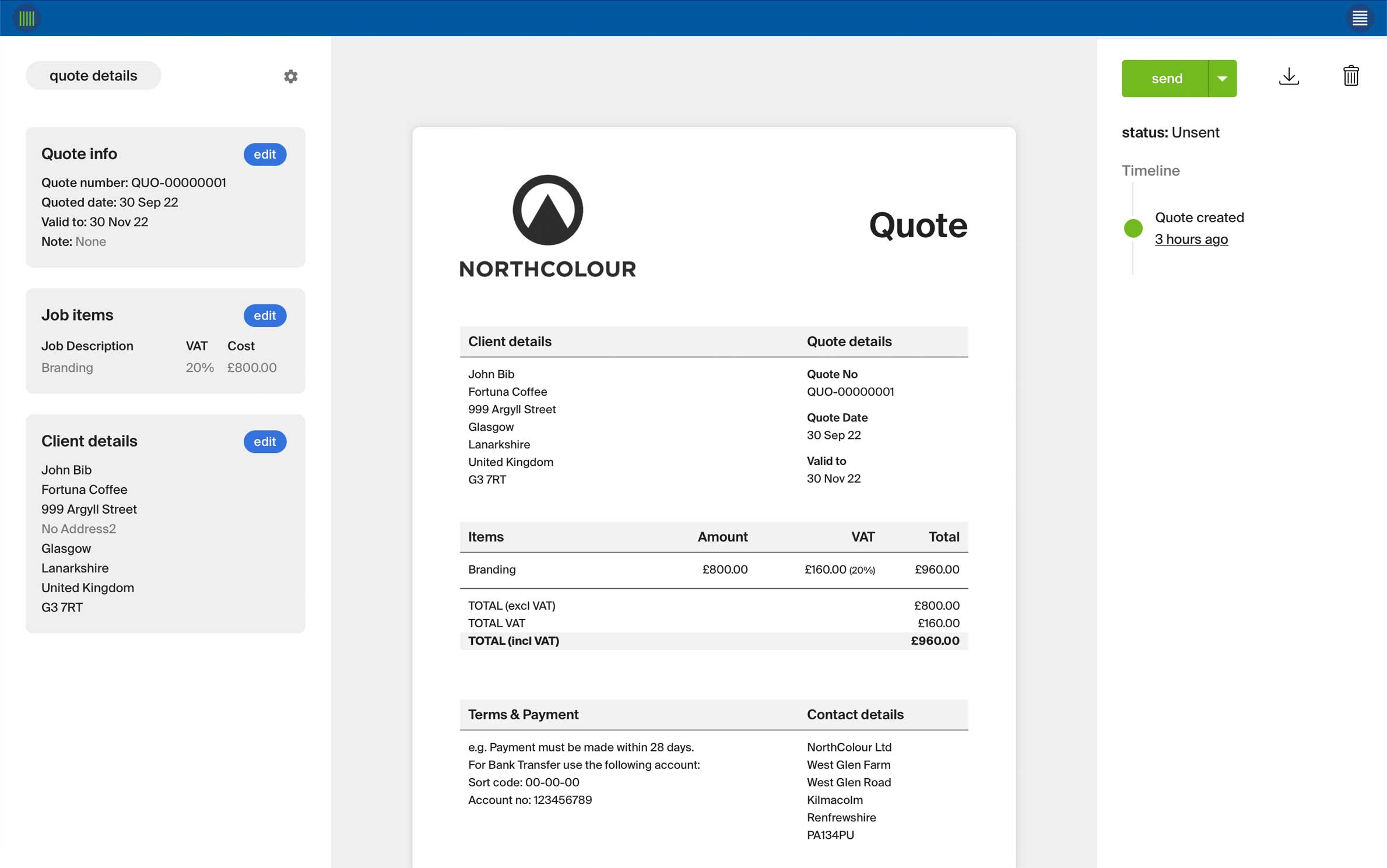 Quotes with digital signing